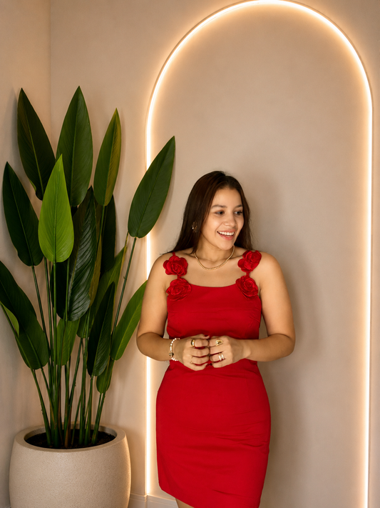 VESTIDO FLOR 3D